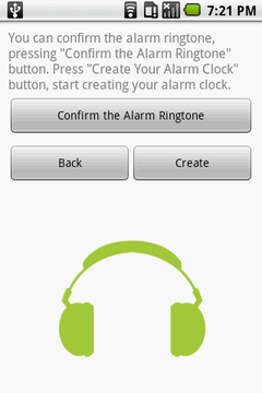 Confirm Alarm Ringtone Screen