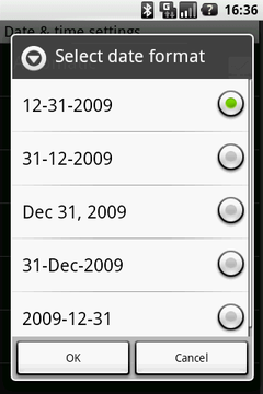 Select Date format