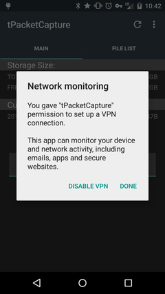 tPacketCapture Stop VpnService Dialog