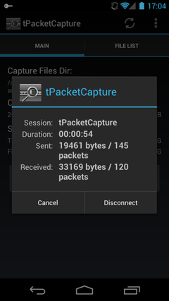 tPacketCapture Stop VpnService Dialog